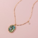 fashion irregular metal pendant natural color abalone shell necklacepicture15