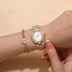 Mode Diamant Stahlband Quarz Stahlband Armbanduhr