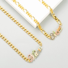 Fashion Mama letter copper inlaid zircon necklace wholesale