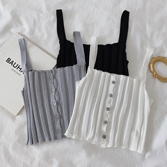 Sexy stripe knitted sling vest