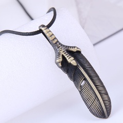 new style fashion metal simple leaf wax rope necklace