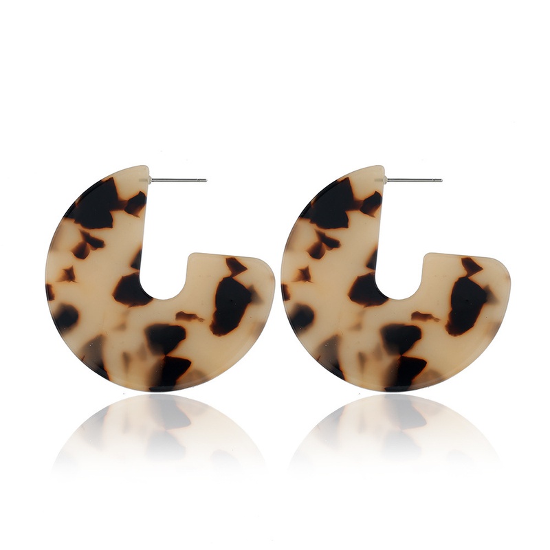 fashion leopard print acrylic geometric earrings