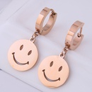 Korean style fashion simple smiley face titanium steel earringspicture4