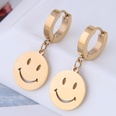 Korean style fashion simple smiley face titanium steel earringspicture6
