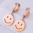 Korean style fashion simple smiley face titanium steel earringspicture7
