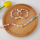 Fashion beaded smiley face pearl crystal bracelet necklace setpicture13