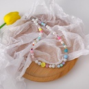 Fashion beaded smiley face pearl crystal bracelet necklace setpicture15