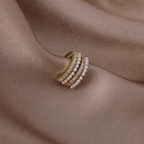 Korean multilayer pearl zircon copper ear bone clippicture12