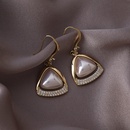 Korean style retro microembellished diamond triangle pearl earringspicture11