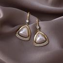 Korean style retro microembellished diamond triangle pearl earringspicture12
