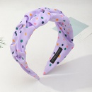 Korean flower printing widebrimmed pleated headband wholesalepicture15