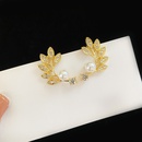 Korean fashion exquisite leaf pearl earringspicture10