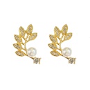 Korean fashion exquisite leaf pearl earringspicture11