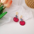 Korean retro simple color handpainted apple earringspicture22