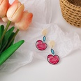 Korean retro simple color handpainted apple earringspicture21