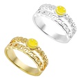 fashion gold and silver smiley multilayer alloy ringpicture6