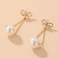 Korean style pearl inlaid rhinestone bow earringspicture17