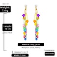Korean style candy color star paper clip tassel earringspicture19