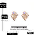 Korean style pearl inlaid diamond zircon tassel earringspicture17