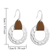 fashion simple concaveconvex round tag leather earringspicture17