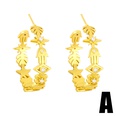 creative eyes smiley palm leaves Cshaped zircon earringspicture14