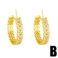 creative eyes smiley palm leaves Cshaped zircon earringspicture15