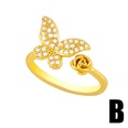 simple smiley butterfly copper inlaid zircon open ringpicture15