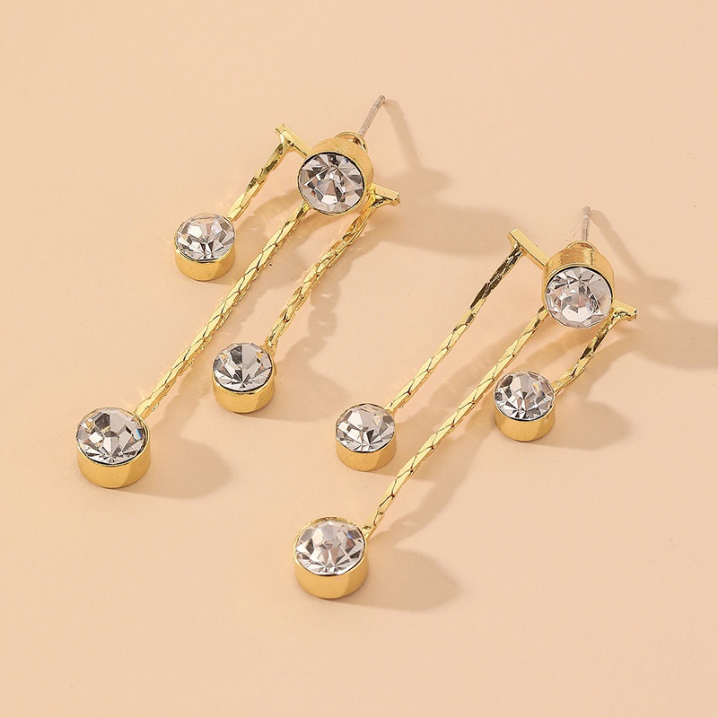 fashion rhinestone pearl tassel earrings
