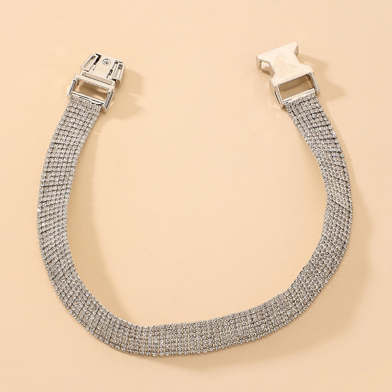fashion style new rhinestone belt buckle short clavicle chain
