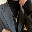 fashion style new doublelayer chain OT buckle metal geometric pendant necklacepicture13