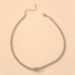 retro simple full rhinestone necklace