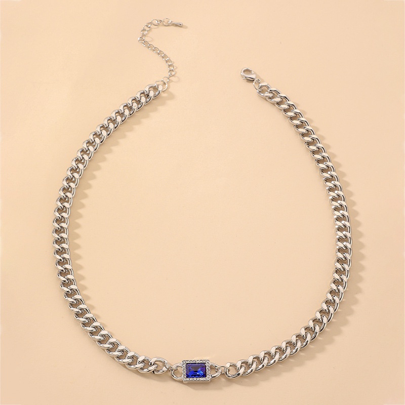 retro crystal flash diamond necklace