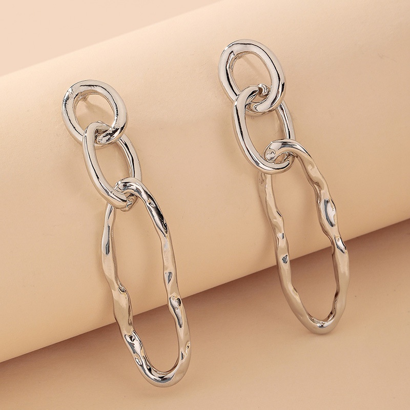 fashion metal geometric chain earrings