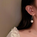 Korean style pearl inlaid rhinestone bow earringspicture14