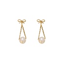 Korean style pearl inlaid rhinestone bow earringspicture16