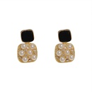 Korean style retro pearl inlaid rhinestone square earringspicture16