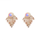 Korean style pearl inlaid diamond zircon tassel earringspicture14