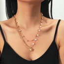 simple retro Korea new multilayer splicing love pearl necklacepicture6