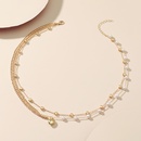 simple retro Korea new multilayer splicing love pearl necklacepicture7