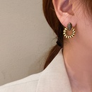 Korean Style Inlaid Rhinestone Geometric Circle Earringspicture12