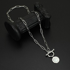 Korean OT buckle pearl multilayer stainless steel necklace