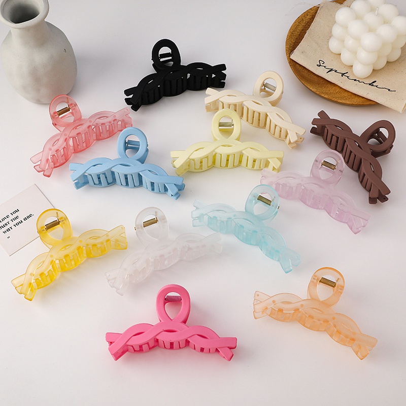 Korean solid color frosted large catch clip wholesale
