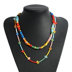 böhmische Reisperlenkette mehrschichtige Halskette