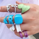 fashion geometric alloy spray paint ring setpicture49