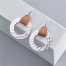 fashion simple concaveconvex round tag leather earringspicture13