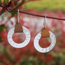 fashion simple concaveconvex round tag leather earringspicture14