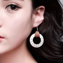 fashion simple concaveconvex round tag leather earringspicture15