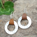 fashion simple concaveconvex round tag leather earringspicture16