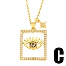 Retro eye geometric square sixpointed star necklacepicture14
