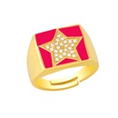 fashion copper inlaid zircon fivepointed star square wide ringpicture14